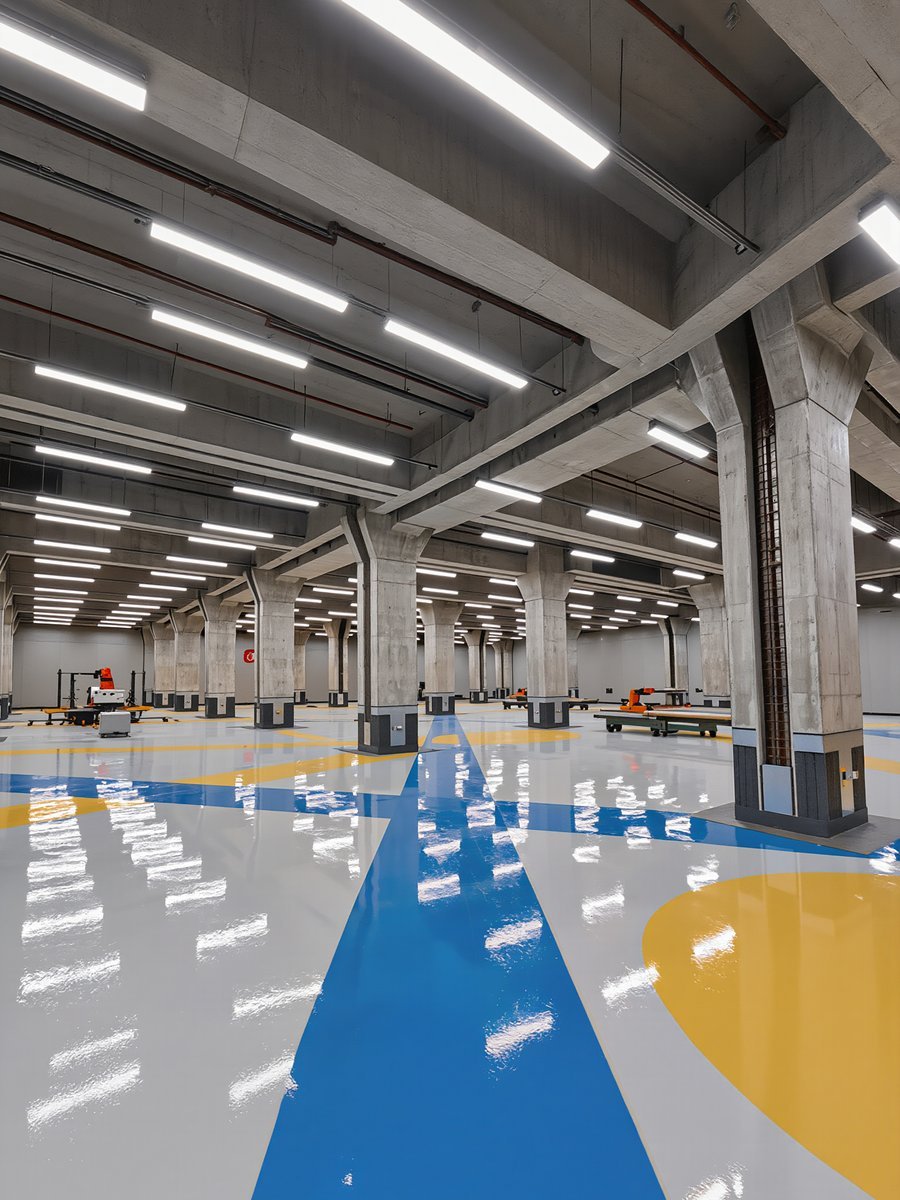 Poliuretanski industrijski pod sa markacijom — Carbon Tech